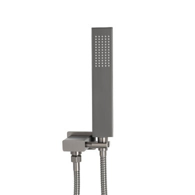 Block Square Hand Shower with Holder, Brushed Gunmetal