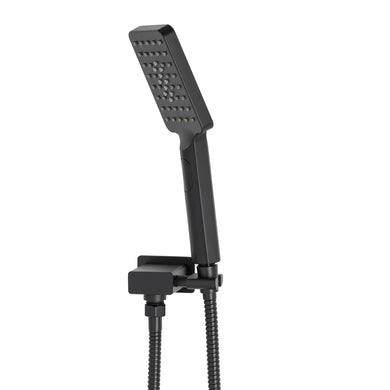 Retto Square 3-Function Hand Shower with Holder, Matte Black