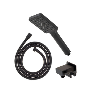 Retto Square 3-Function Hand Shower with Holder, Matte Black