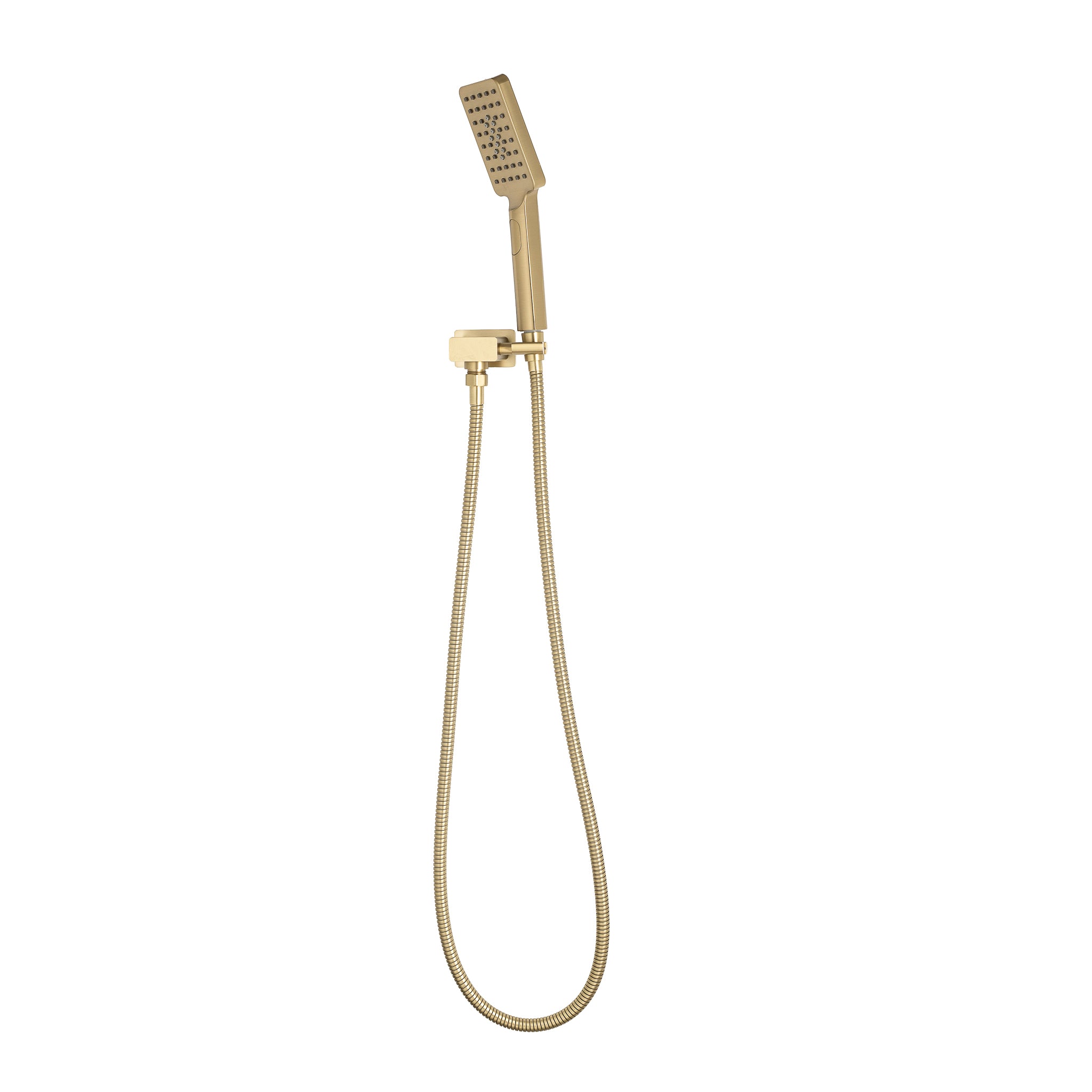 Retto Square 3-Function Hand Shower with Holder, Brushed Brass