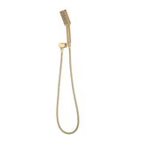 Retto Square 3-Function Hand Shower with Holder, Brushed Brass