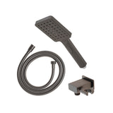 Retto Square 3-Function Hand Shower with Holder, Brushed Gunmetal