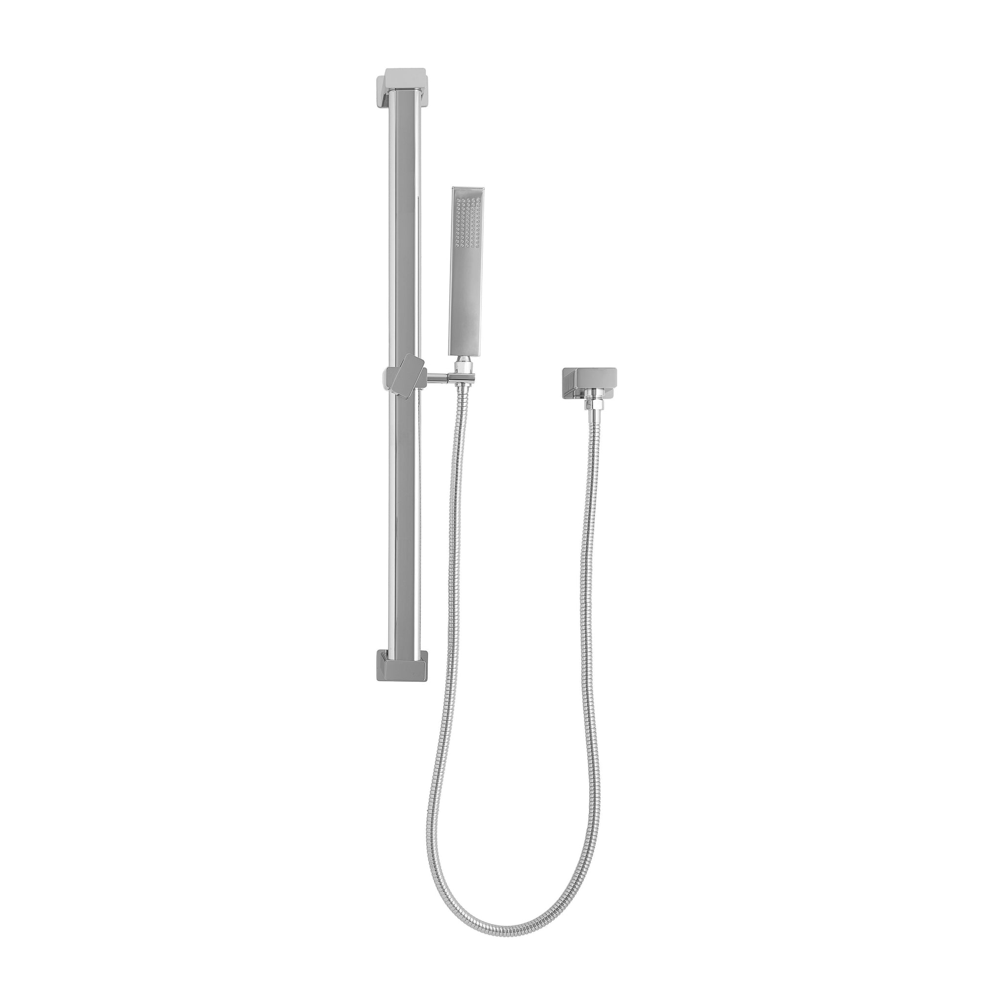 Block Square Hand Shower on Rail, Polished Chrome