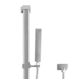 Block Square Hand Shower on Rail, Polished Chrome