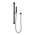 Block Square Hand Shower on Rail, Matte Black