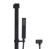 Block Square Hand Shower on Rail, Matte Black