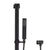 Block Square Hand Shower on Rail, Matte Black