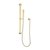 Block Square Hand Shower on Rail, Brushed Brass (Gold)