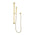 Block Square Hand Shower on Rail, Brushed Brass (Gold)