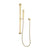 Block Square Hand Shower on Rail, Brushed Brass (Gold)