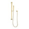 Block Square Hand Shower on Rail, Brushed Brass (Gold)