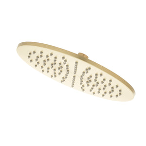 Round 250mm Stainless Steel Rain Shower Head, Brushed Brass (Gold)