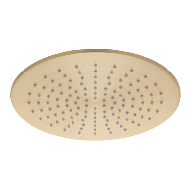 Round 300mm Stainless Steel Rain Shower Head, Brushed Brass (Gold)