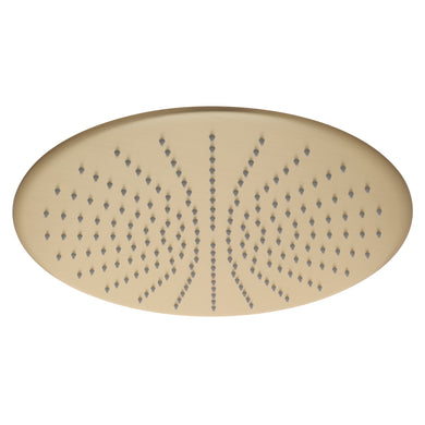 Round 400mm Stainless Steel Rain Shower Head, Brushed Brass (Gold)