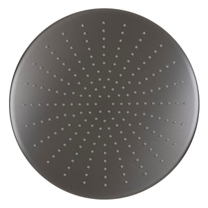 Round 400mm Stainless Steel Rain Shower Head, Brushed Gunmetal