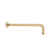 Round 400mm Shower Wall Arm, Brushed Brass (Gold)