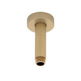 Round 100mm Shower Ceiling Dropper Arm, Brushed Brass (Gold)