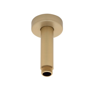 Round 100mm Shower Ceiling Dropper Arm, Brushed Brass (Gold)