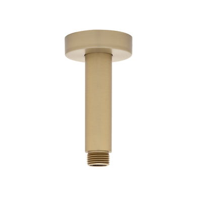 Round 100mm Shower Ceiling Dropper Arm, Brushed Brass (Gold)