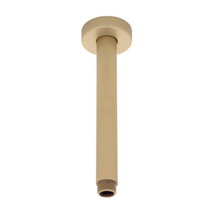 Round 200mm Shower Ceiling Dropper Arm, Brushed Brass (Gold)
