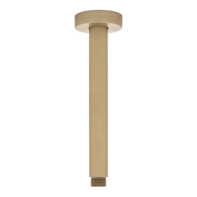 Round 200mm Shower Ceiling Dropper Arm, Brushed Brass (Gold)
