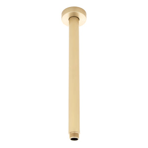 Round 300mm Shower Ceiling Dropper Arm, Brushed Brass (Gold)