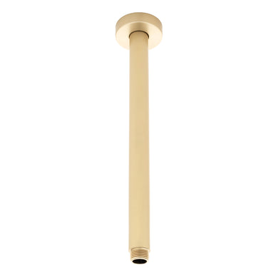 Round 300mm Shower Ceiling Dropper Arm, Brushed Brass (Gold)