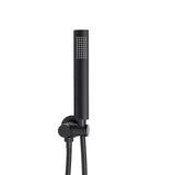 Tube Round Hand Shower with Holder, Matte Black