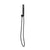 Tube Round Hand Shower with Holder, Matte Black