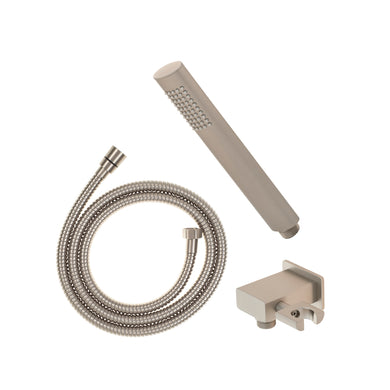 Tube Round Hand Shower with Holder, Brushed Nickel