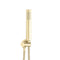 Tube Round Hand Shower with Holder, Brushed Brass (Gold)