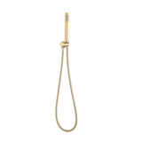 Tube Round Hand Shower with Holder, Brushed Brass (Gold)