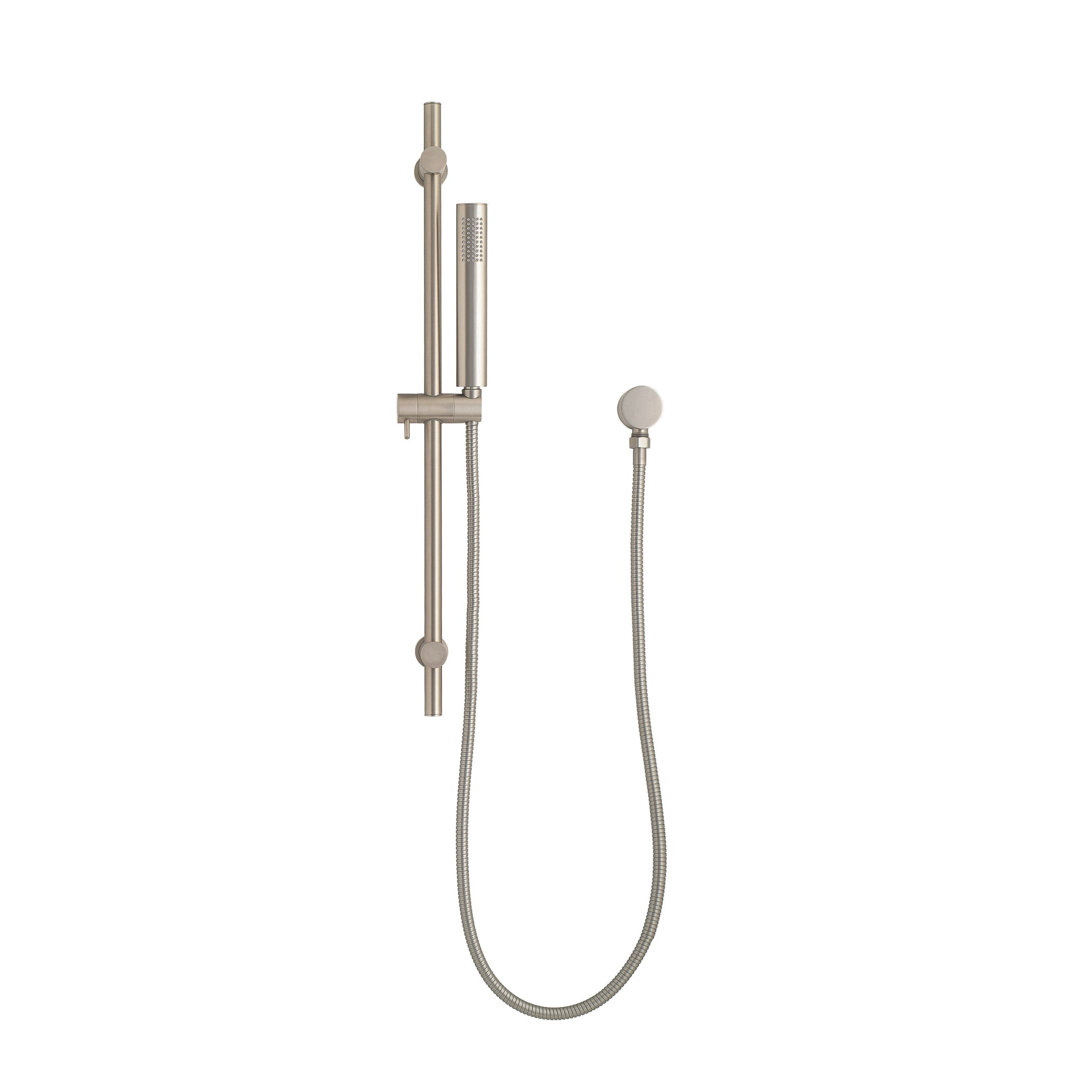 Tube Round Hand Shower on Rail, Brushed Nickel