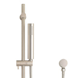 Tube Round Hand Shower on Rail, Brushed Nickel