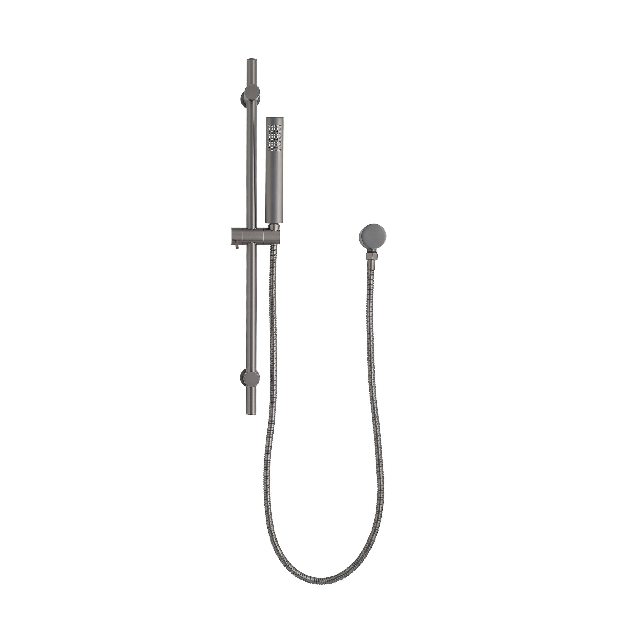 Tube Round Hand Shower on Rail, Brushed Gunmetal