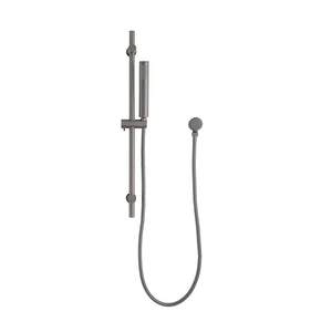 Tube Round Hand Shower on Rail, Brushed Gunmetal
