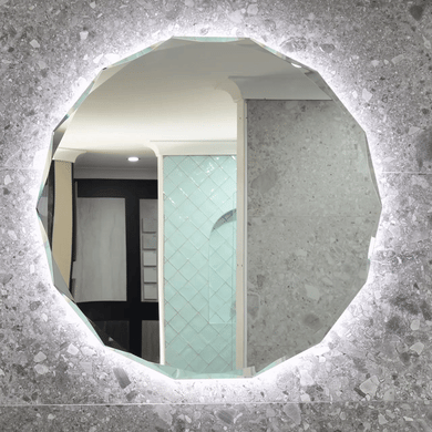 Fine Round Jewel 900mm Backlit LED Frameless Mirror with Jewelled Edge and Demister *Clearance Stock*
