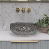 Disco 410mm Above-Counter Glass Basin, Black Glass