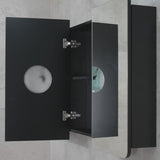 Retti Rectangular 1200mm x 750mm Mirrored Shaving Cabinet, Matte Black