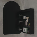 Arco Arch 550mm x 1000mm Frontlit LED Mirrored Shaving Cabinet, Matte Black