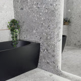 Byron Egg 1400mm Right Corner Freestanding Bath, Matte Black