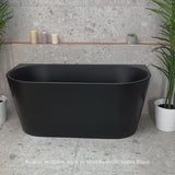Avalon 1400mm Back to Wall Freestanding Bath, Matte Black