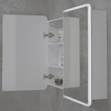 Retti Rectangular 900mm x 750mm Frontlit LED Mirrored Shaving Cabinet, Matte White