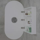 Pill Oval 600mm x 1200mm Mirrored Shaving Cabinet, Matte White