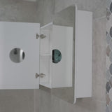 Retti Rectangular 1500mm x 750mm Mirrored Shaving Cabinet, Matte White