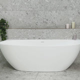 Byron Egg 1700mm Back to Wall Freestanding Bath, Matte White