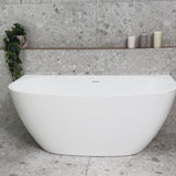 Byron Egg 1400mm Back to Wall Freestanding Bath, Gloss White
