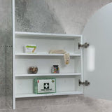 Arco Arch 800mm x 800mm Mirrored Shaving Cabinet, Matte White