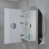 Pill Oval 1500mm x 900mm Mirrored Shaving Cabinet, Matte White