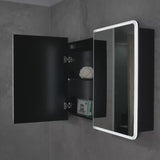 Retti Rectangular 1500mm x 750mm Frontlit LED Mirrored Shaving Cabinet, Matte Black